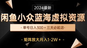 (10336期)最新闲鱼小众蓝海虚拟资源,单号日入300+,三天必起店,矩阵放大月入1-2W-网创星球
