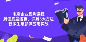 电商企业盈利课程:解读底层逻辑,详解5大方法论,新版生意参谋应用实战-网创星球