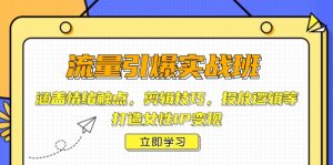 流量引爆实战班,涵盖情绪触点,剪辑技巧,投放逻辑等,打造女性IP变现-网创星球