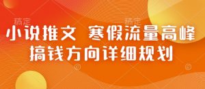 小说推文 寒假流量高峰 搞钱方向详细规划-网创星球