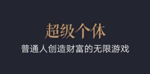超级个体:2024-2025翻盘指南,普通人创造财富的无限游戏-网创星球