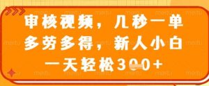 审核视频，几秒一单，多劳多得，新人小白一天轻松3张【揭秘】-网创星球