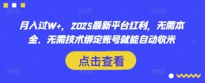 月入过W+,2025最新平台红利,无需本金、无需技术绑定账号就能自动收米-网创星球