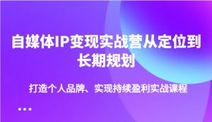 自媒体IP变现实战营从定位到长期规划,打造个人品牌、实现持续盈利实战课程-网创星球