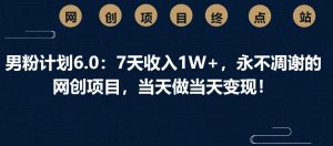 男粉计划6.0:7天收入1W+,永不凋谢的网创项目,当天做当天变现!-网创星球