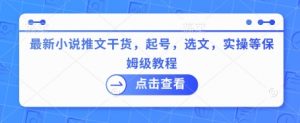 最新小说推文干货,起号,选文,实操等保姆级教程-网创星球