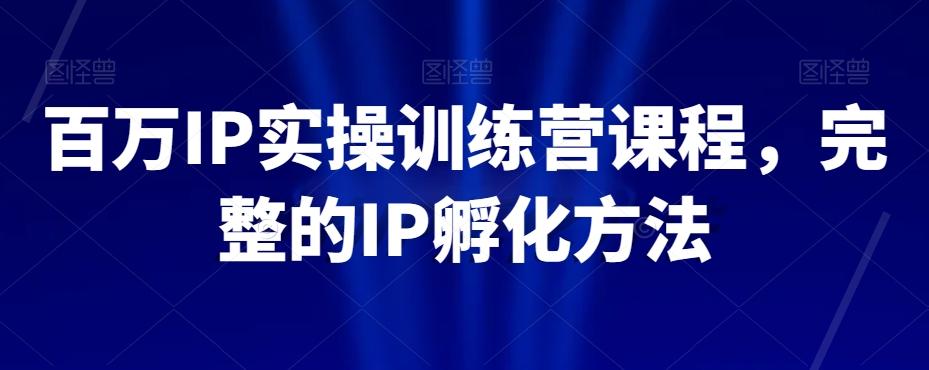 百万IP实操训练营课程，完整的IP孵化方法-网创星球