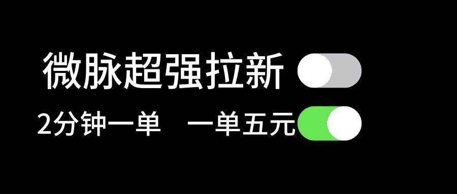 微脉超强拉新， 两分钟1单， 一单利润5块，适合小白-网创星球